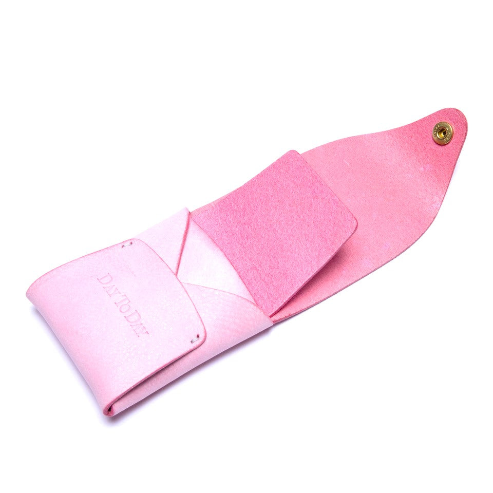 ALASKA LEATHER TRIFOLD WALLET -PINK- アラスカレザー三つ折り財布